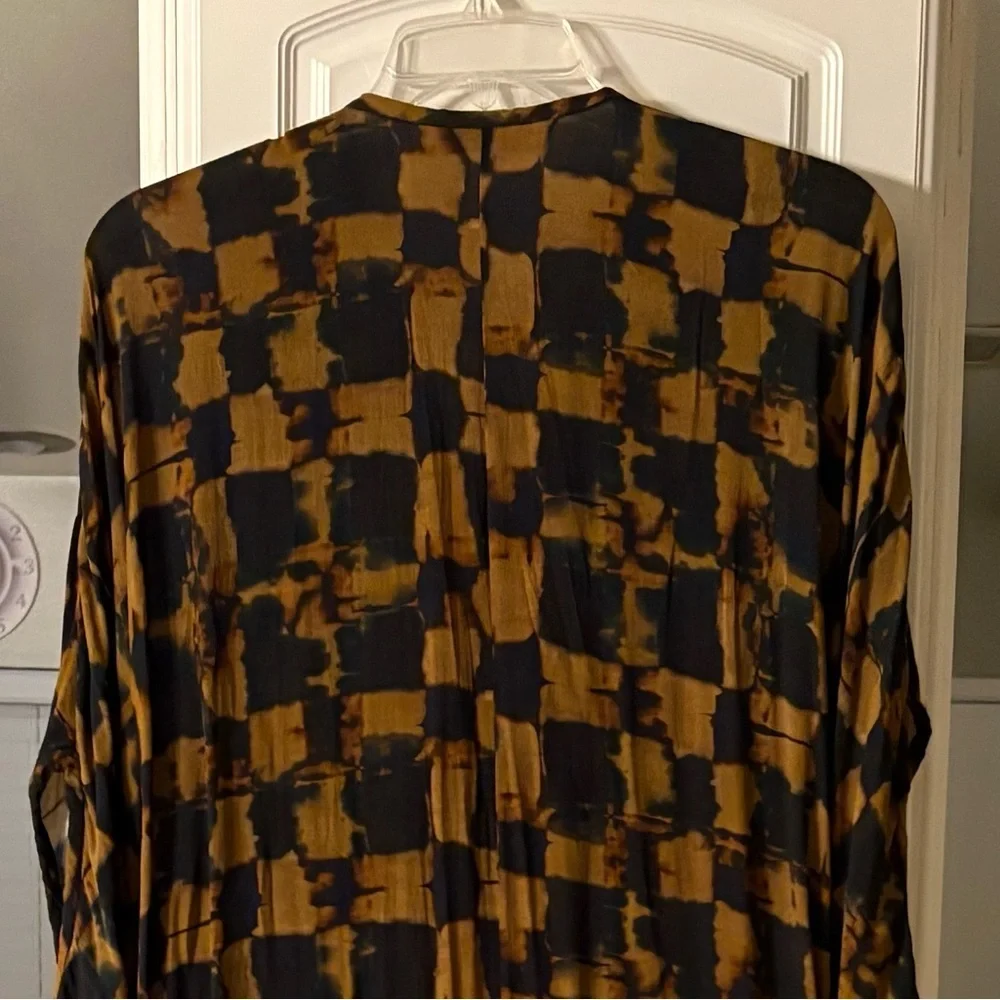 ZARA Viscose Tunic Dress Adjustable Ruched Front Size M-L Limited Edition - Picture 7 of 8